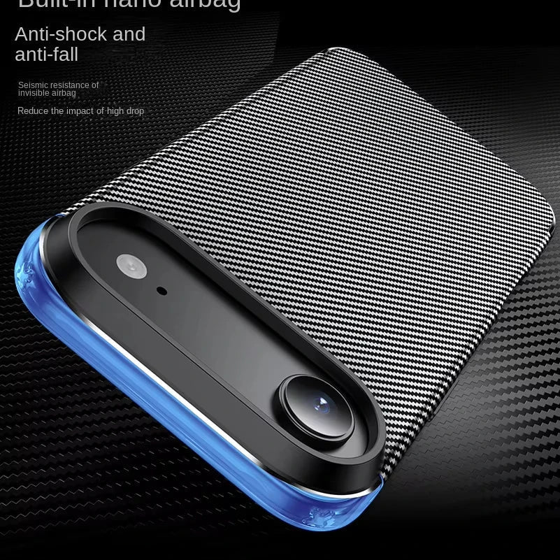 Luxury Carbon Fiber Pattern Fashionable Anti - Fall Sensation Protective Cover For iphone 17 16 Series