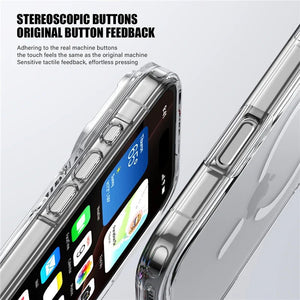 Luxury Clear Shockproof Magsafe Magnetic Wireless Charging Hard Back Cover Case For iPhone 17 Series