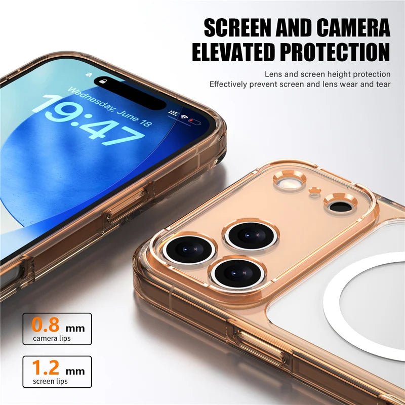 Luxury Clear Shockproof Magsafe Magnetic Wireless Charging Hard Back Cover Case For iPhone 17 Series