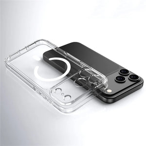 Luxury Clear Shockproof Magsafe Magnetic Wireless Charging Hard Back Cover Case For iPhone 17 Series