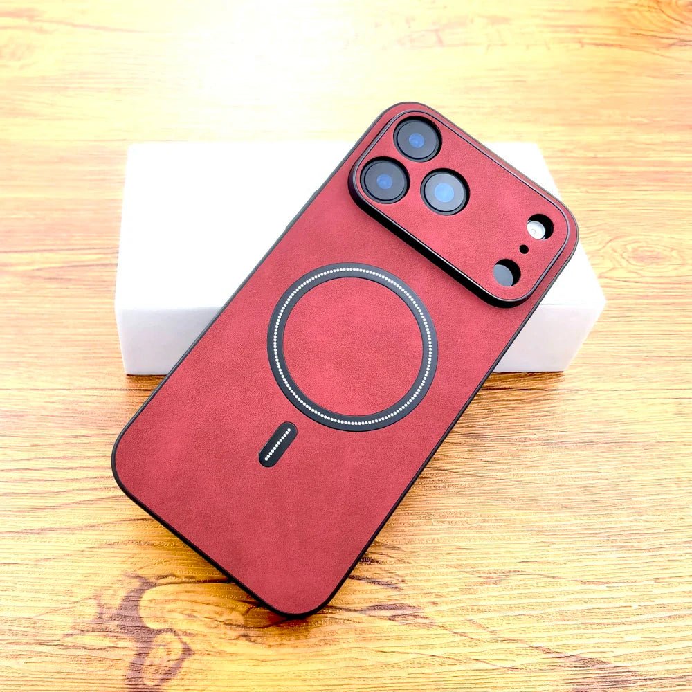 Luxury Faux Leather Retra Magsafe Wireless Charge Full Cover Case For iPhone 17 16 15 14 13 Series