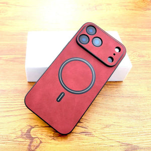 Luxury Faux Leather Retra Magsafe Wireless Charge Full Cover Case For iPhone 17 16 15 14 13 Series