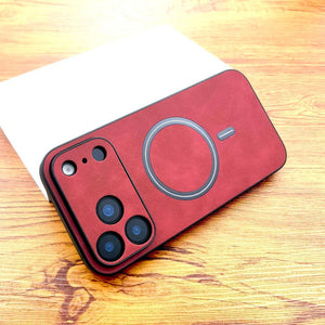 Luxury Faux Leather Retra Magsafe Wireless Charge Full Cover Case For iPhone 17 16 15 14 13 Series
