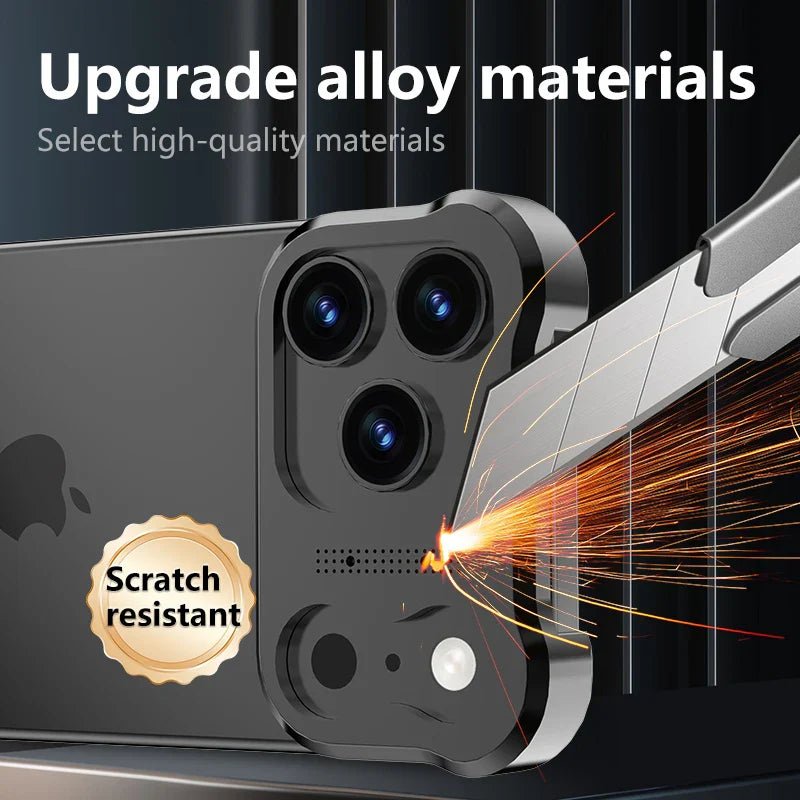 Luxury Irregular Titanium Alloy Bumper Lens Protector Shockproof Borderless Protect Case For IPhone 17 16 15 14 13 Series