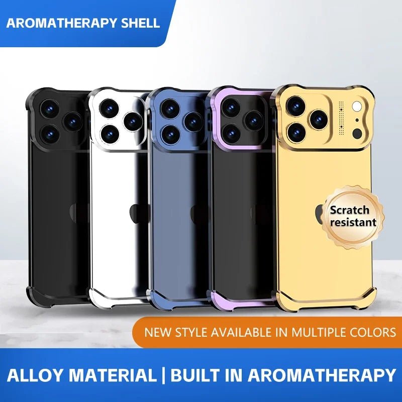 Luxury Irregular Titanium Alloy Bumper Lens Protector Shockproof Borderless Protect Case For IPhone 17 16 15 14 13 Series
