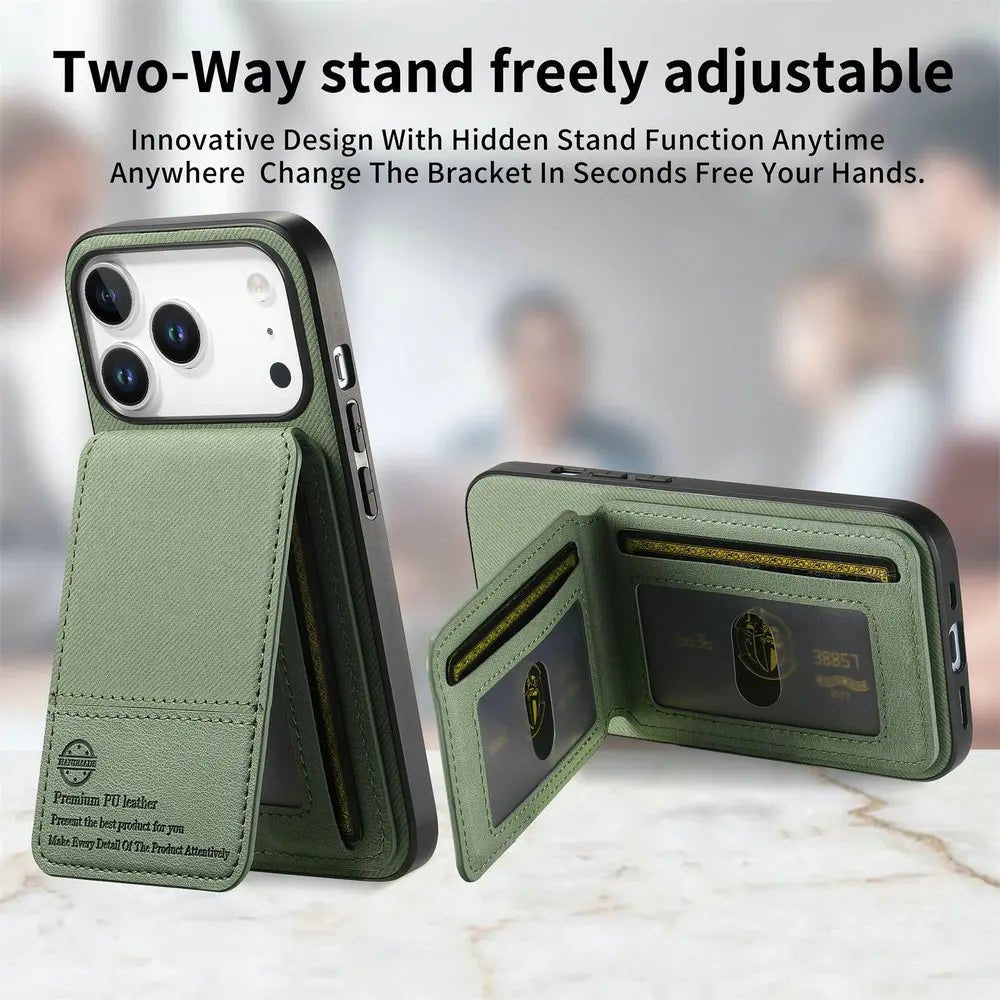 Luxury Leather Card RFID Coque For iPhone 17 Series