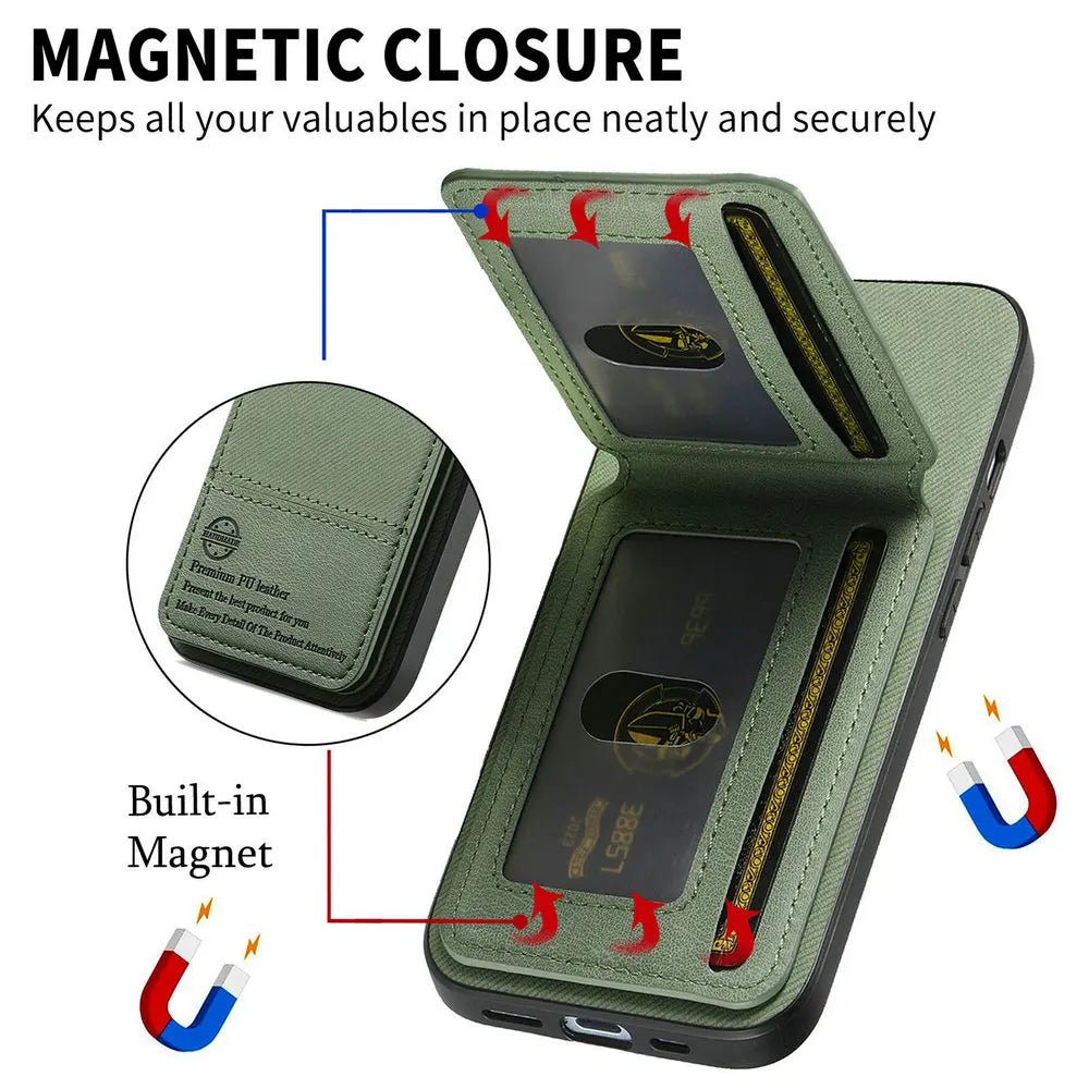 Luxury Leather Card RFID Coque For iPhone 17 Series