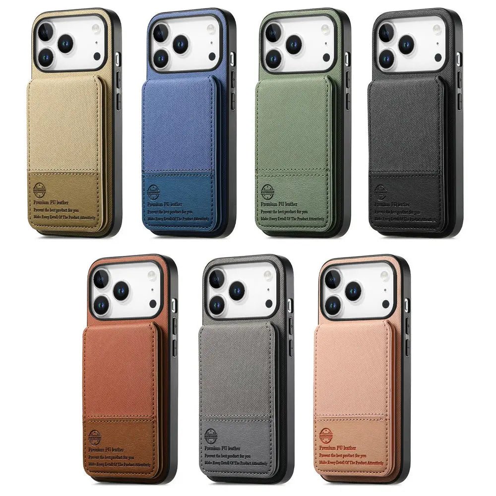Luxury Leather Card RFID Coque For iPhone 17 Series