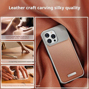 Luxury Leather Metal Magnetic Aluminum Fragrance Phone Case For iPhone 16 15 14 Series