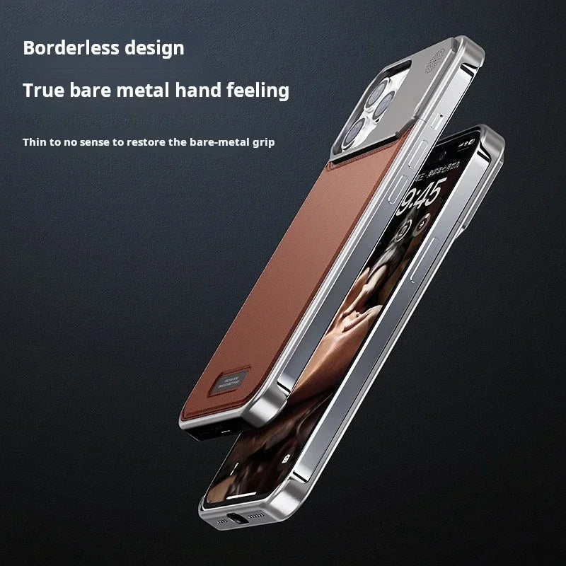 Luxury Leather Metal Magnetic Aluminum Fragrance Phone Case For iPhone 16 15 14 Series