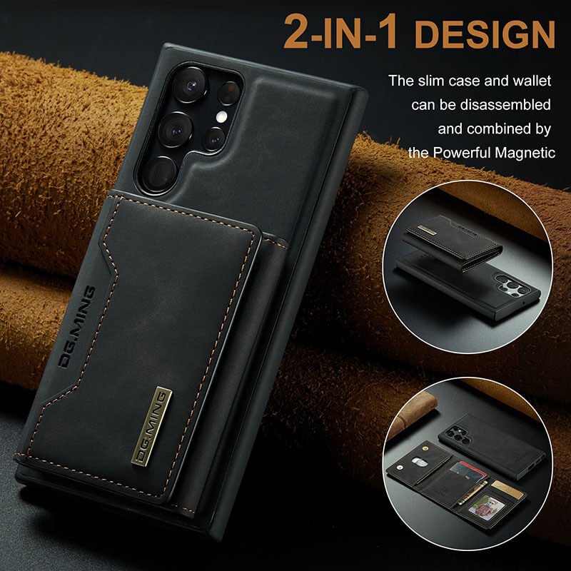 Luxury Magnetic Leather All - inclusive Protective Cover With Card Holder For Galaxy S25 S24 S23 S22 Series