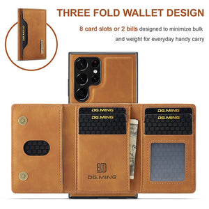 Luxury Magnetic Leather All - inclusive Protective Cover With Card Holder For Galaxy S25 S24 S23 S22 Series