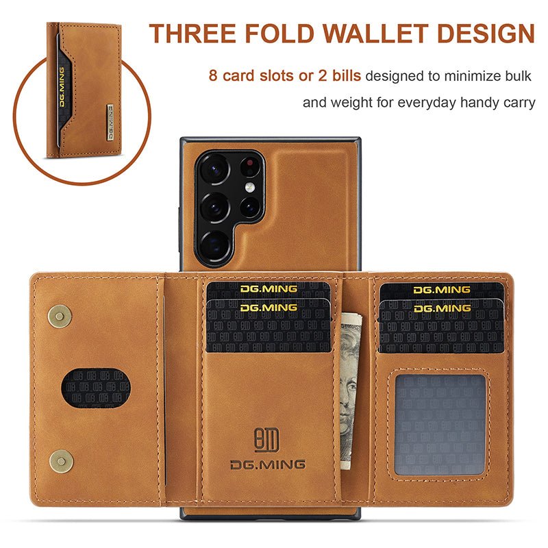 Luxury Magnetic Leather All - inclusive Protective Cover With Card Holder For Galaxy S25 S24 S23 S22 Series
