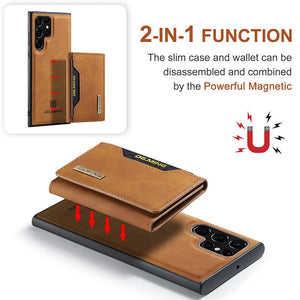 Luxury Magnetic Leather All - inclusive Protective Cover With Card Holder For Galaxy S25 S24 S23 S22 Series