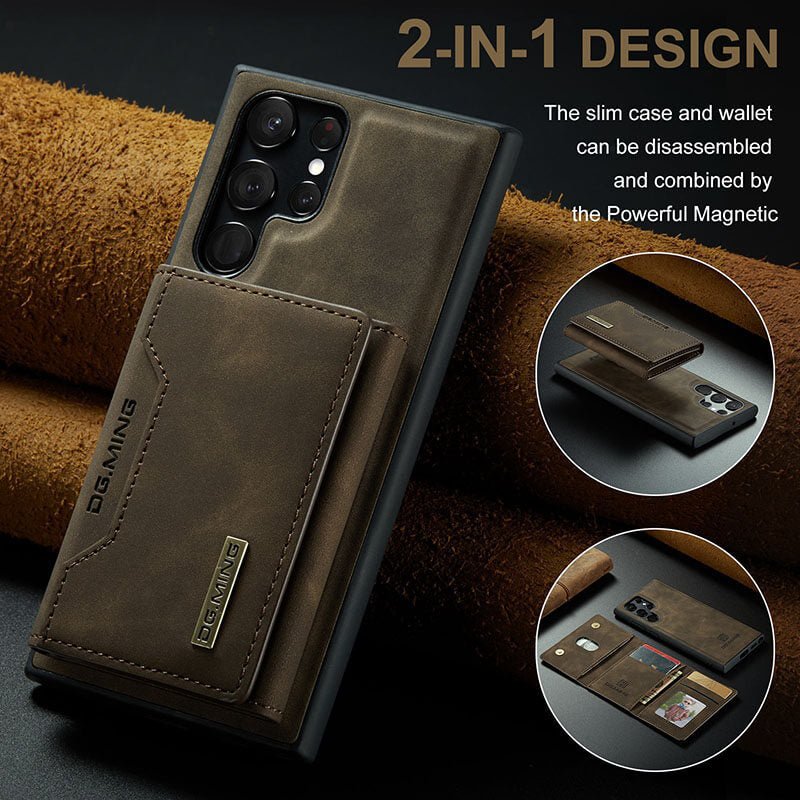 Luxury Magnetic Leather All - inclusive Protective Cover With Card Holder For Galaxy S25 S24 S23 S22 Series
