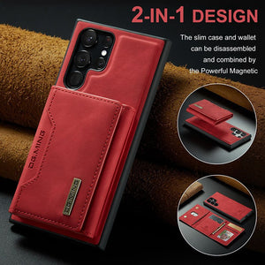 Luxury Magnetic Leather All - inclusive Protective Cover With Card Holder For Galaxy S25 S24 S23 S22 Series