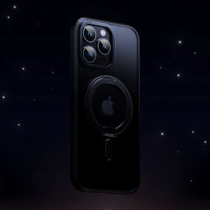 Luxury Magnetic Stand 360° Rotation Ring Holder Transparent Matte Case For iPhone 16 15 14 Series