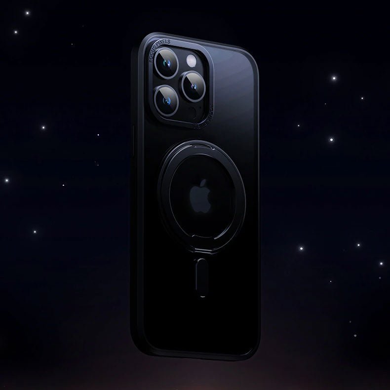 Luxury Magnetic Stand 360° Rotation Ring Holder Transparent Matte Case For iPhone 16 15 14 Series