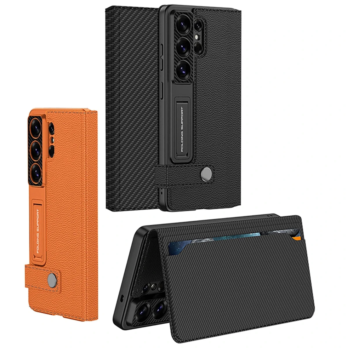 Luxury Matte Touch Book Magnetic Flip PU Leather Phone Cover Case for Samsung Galaxy S26 Ultra