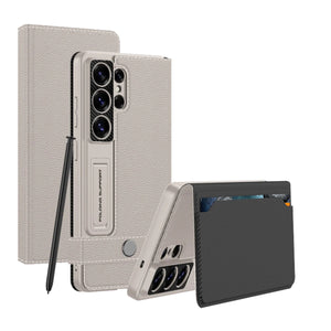 Luxury Matte Touch Book Magnetic Flip PU Leather Phone Cover Case for Samsung Galaxy S26 Ultra