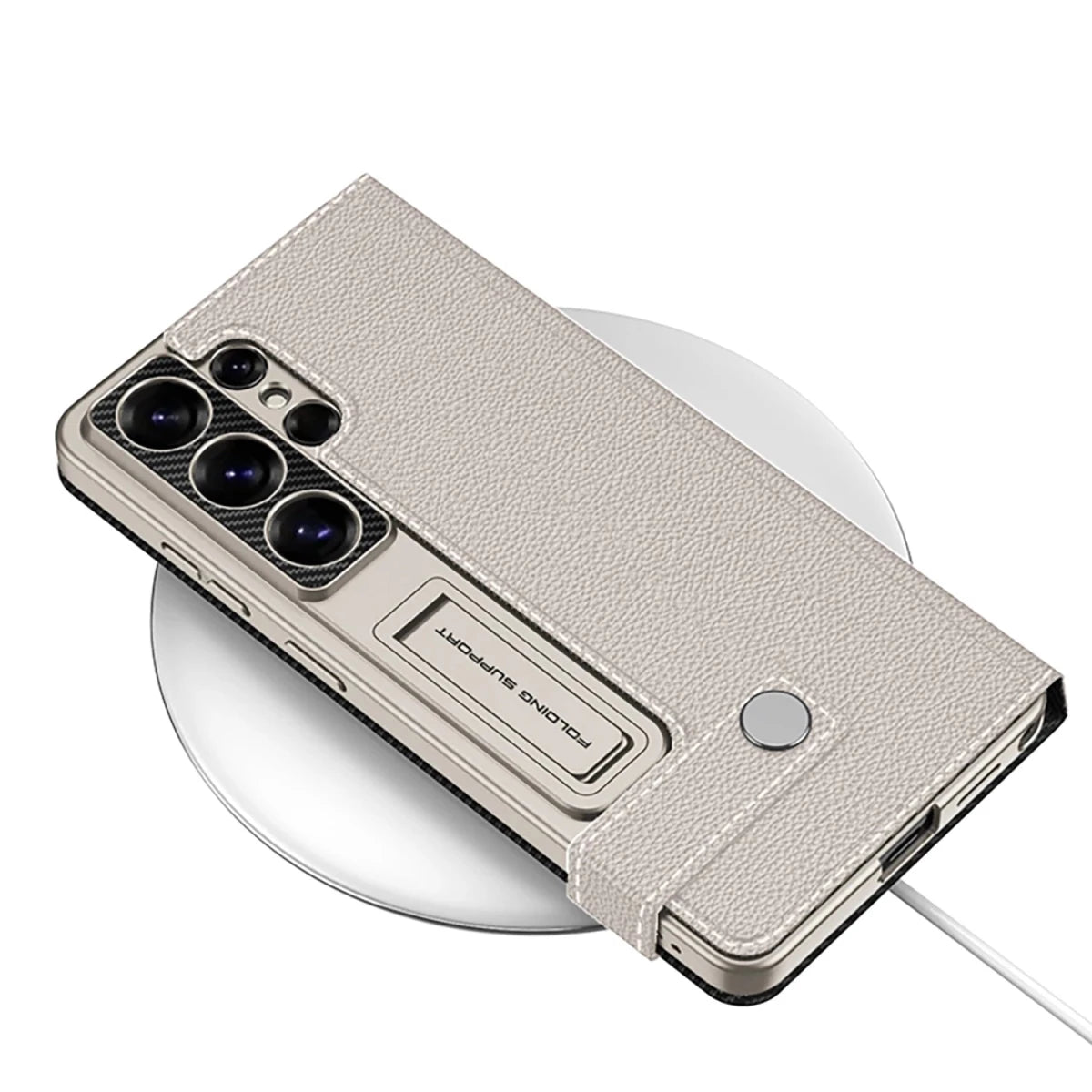 Luxury Matte Touch Book Magnetic Flip PU Leather Phone Cover Case for Samsung Galaxy S26 Ultra