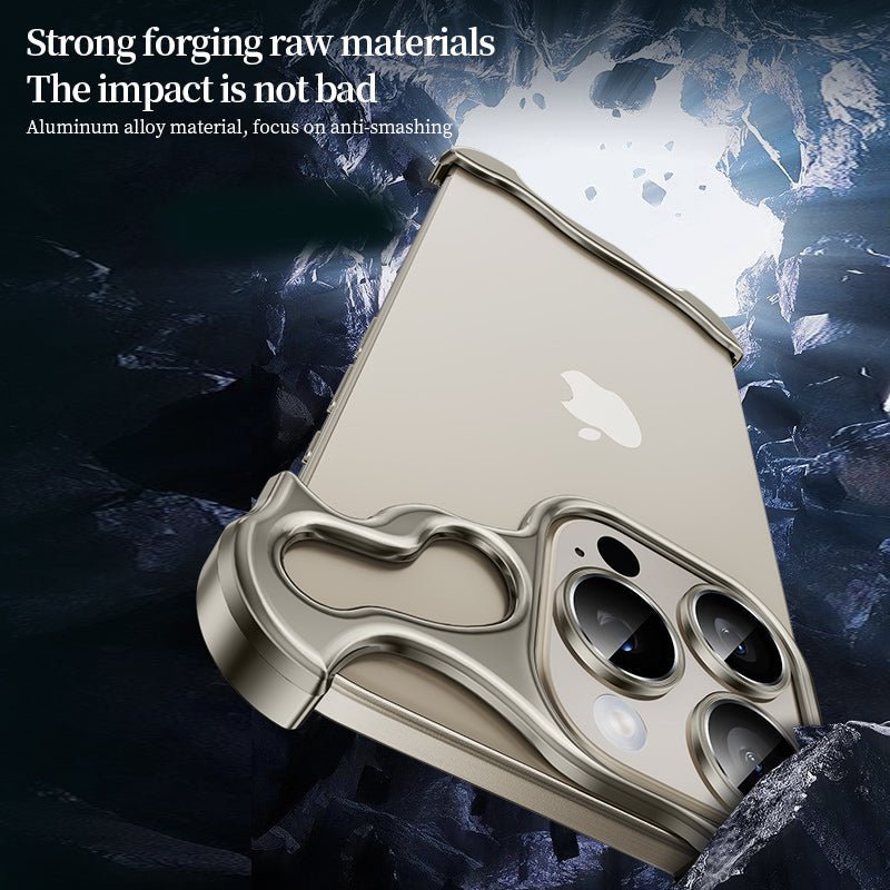 Luxury Titanium Irregular Case With Lens Protector For iPhone 16 15 14 13 Series