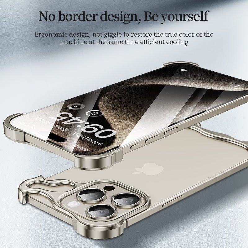 Luxury Titanium Irregular Case With Lens Protector For iPhone 16 15 14 13 Series