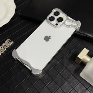 Luxury Titanium Irregular Case With Lens Protector For iPhone 16 15 14 13 Series