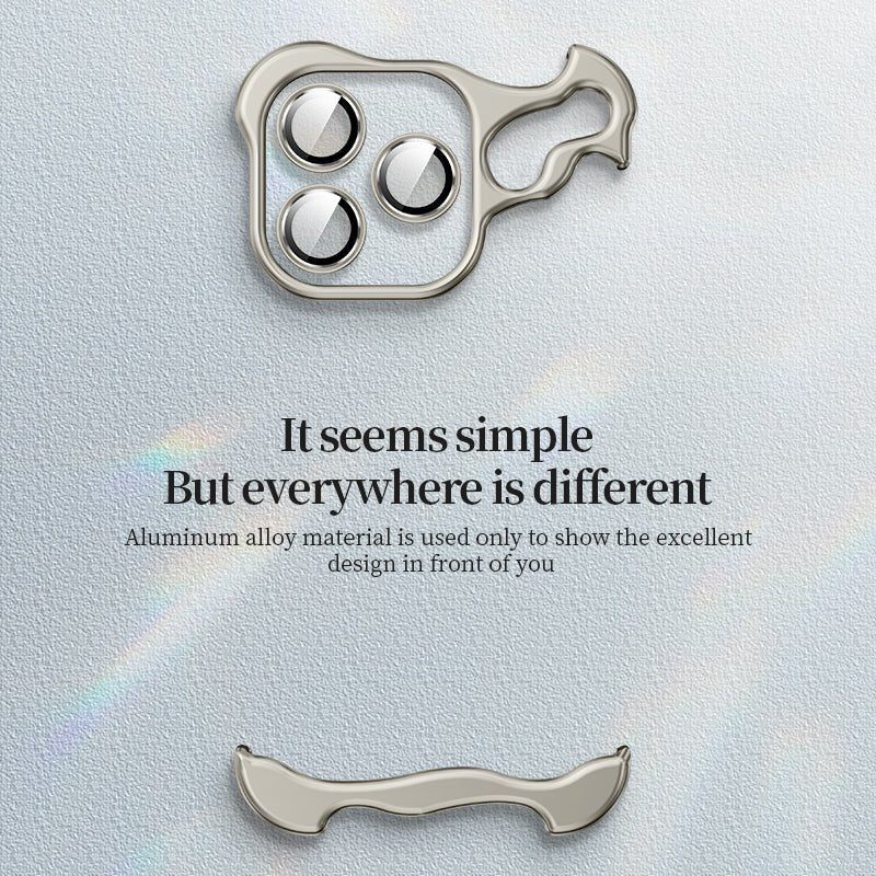 Luxury Titanium Irregular Case With Lens Protector For iPhone 16 15 14 13 Series