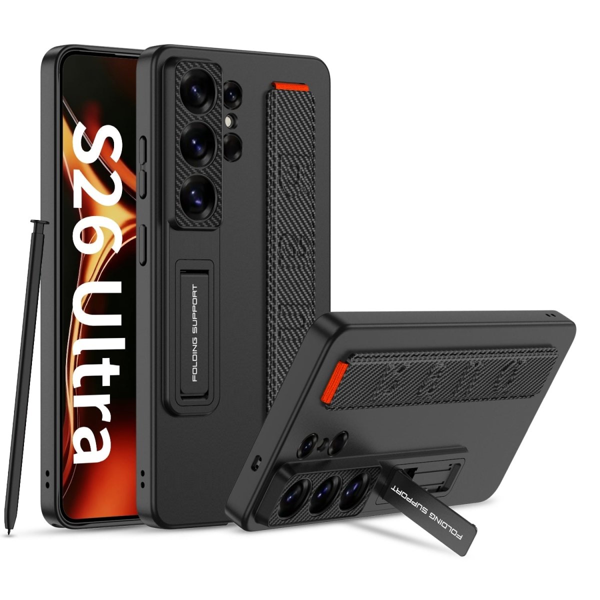 Luxury Wristband Holder Invisible Bracket Phone Case For Galaxy S26 S25 S24 S23 S22 Ultra Plus