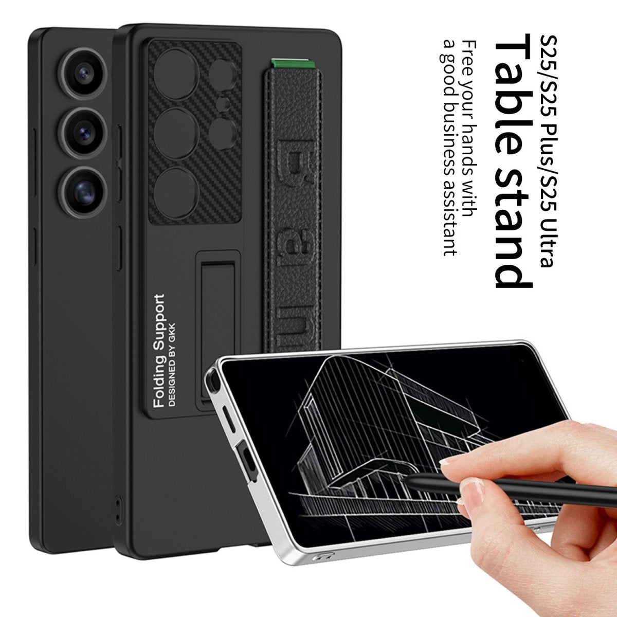 Luxury Wristband Holder Invisible Bracket Phone Case For Galaxy S26 S25 S24 S23 S22 Ultra Plus