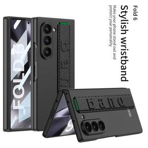 Luxury Wristband Holder Shockproof Phone Case With Back Screen Protector For Galaxy Z Fold 6/7