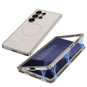 Magnetic 2 in 1 Shockproof Leather Phone Case For Galaxy S25 Ultra