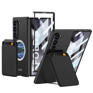 Magnetic Card Holder Shockproof Phone Case With Screen Protector For Galaxy Z Fold 7/6/5/4/3