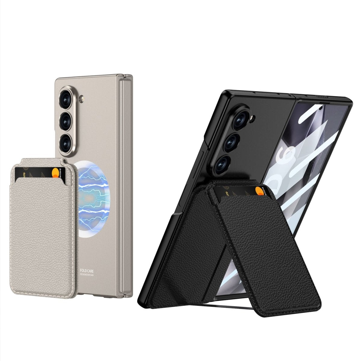 Magnetic Card Holder Shockproof Phone Case With Screen Protector For Galaxy Z Fold 7/6/5/4/3