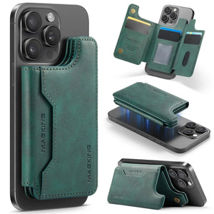 Magnetic Card Pocket Leather Phone Stand Holder for iPhone 17 Series