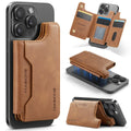 Magnetic Card Pocket Leather Phone Stand Holder for iPhone 17 Series