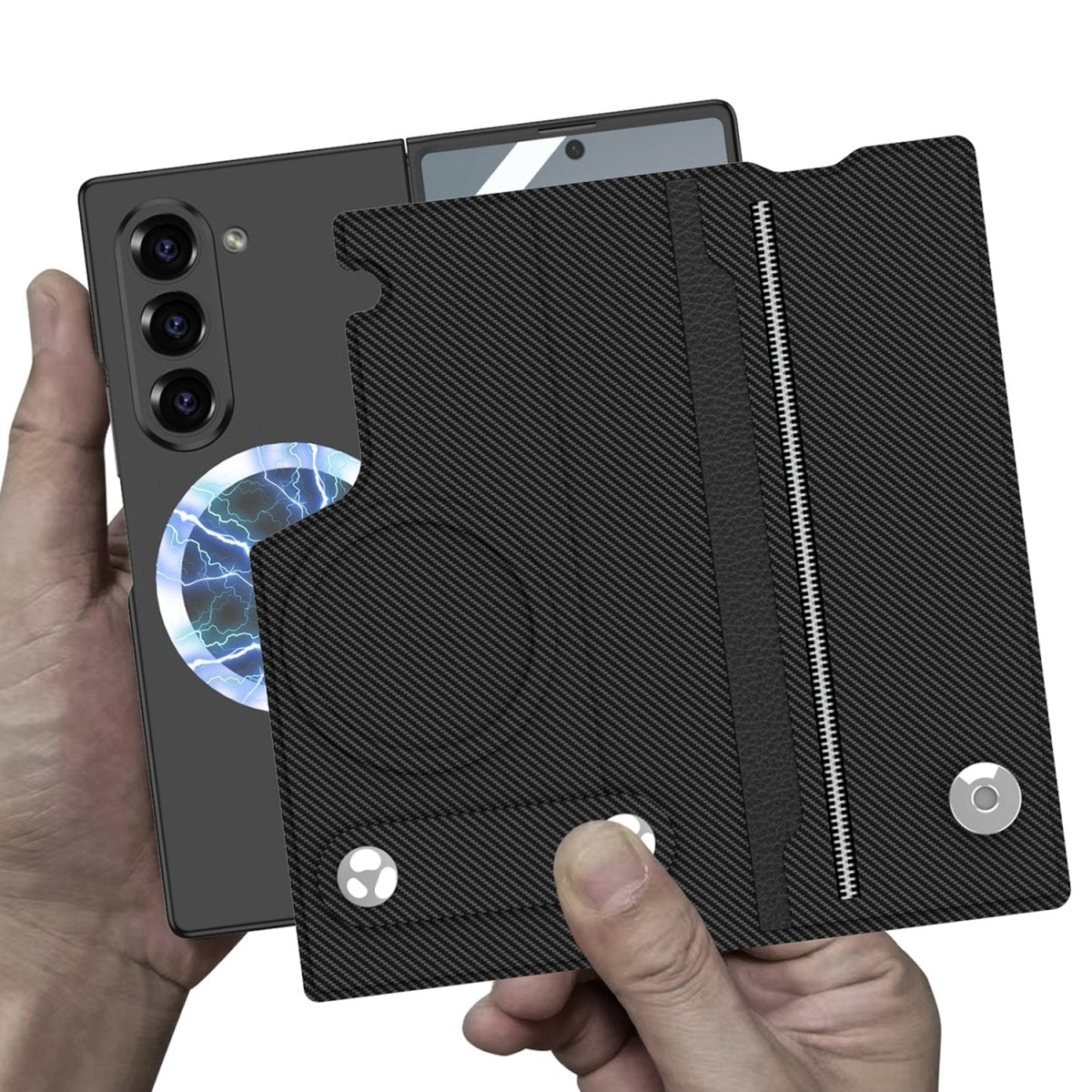 Magnetic Flip Leather Cover Card Holder Anti - Fall Shockproof Phone Case For Galaxy Z Fold 7/6/5