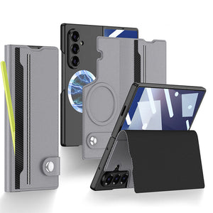 Magnetic Flip Leather Cover Card Holder Anti - Fall Shockproof Phone Case For Galaxy Z Fold 7/6/5