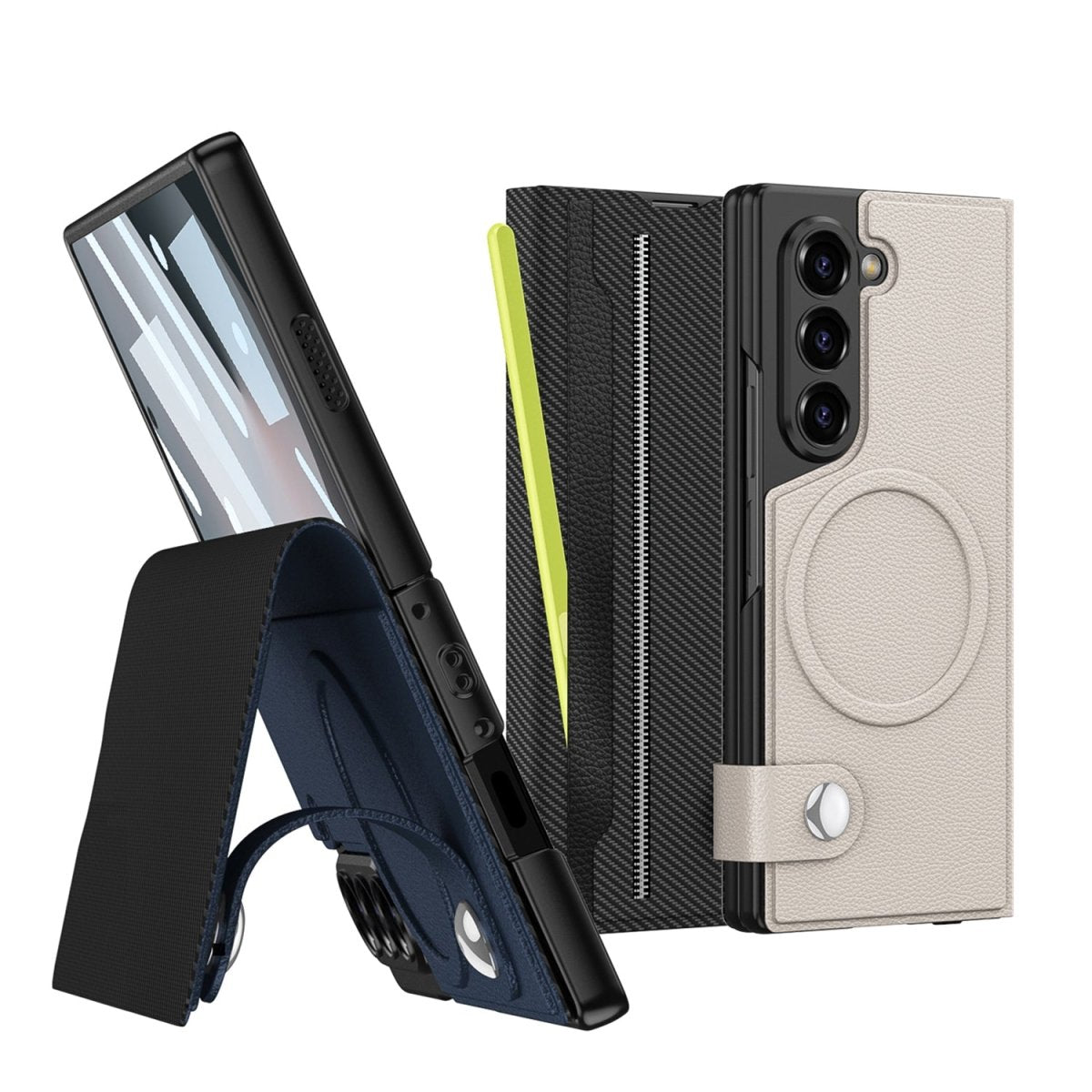 Magnetic Flip Leather Cover Card Holder Anti - Fall Shockproof Phone Case For Galaxy Z Fold 7/6/5