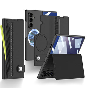 Magnetic Flip Leather Cover Card Holder Anti - Fall Shockproof Phone Case For Galaxy Z Fold 7/6/5