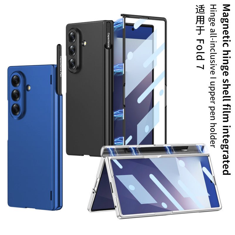 Magnetic Hinge All - included Phone Case With Pen Box For Galaxy Z Fold 7/6/5/4/3