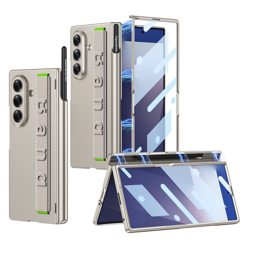 Magnetic Hinge All - included Phone Case With Pen Box & Wristband For Galaxy Z Fold 7/6