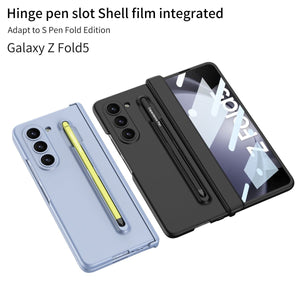 Magnetic Hinge Anti - fall Protective Phone Case With Pen Tray Shell and Film For Galaxy Z Fold5 Fold6 Fold7