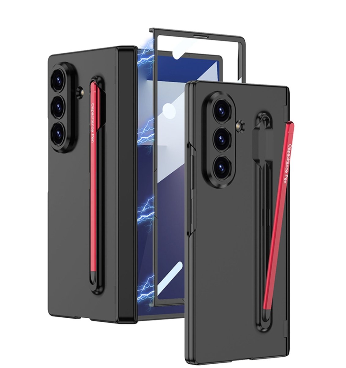Magnetic Hinge Anti - fall Protective Phone Case With Pen Tray Shell and Film For Galaxy Z Fold5 Fold6 Fold7