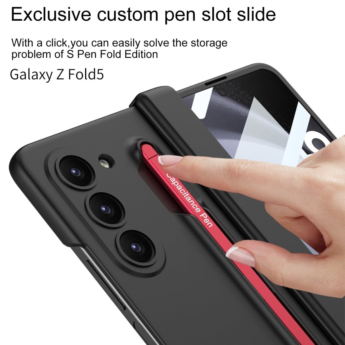 Magnetic Hinge Anti - fall Protective Phone Case With Pen Tray Shell and Film For Galaxy Z Fold5 Fold6 Fold7