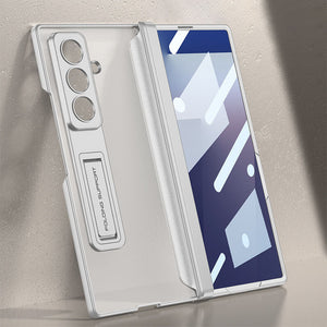 Magnetic Hinge Frosted Phone Case With Bracket & Back Screen Protector For Galaxy Z Fold 7