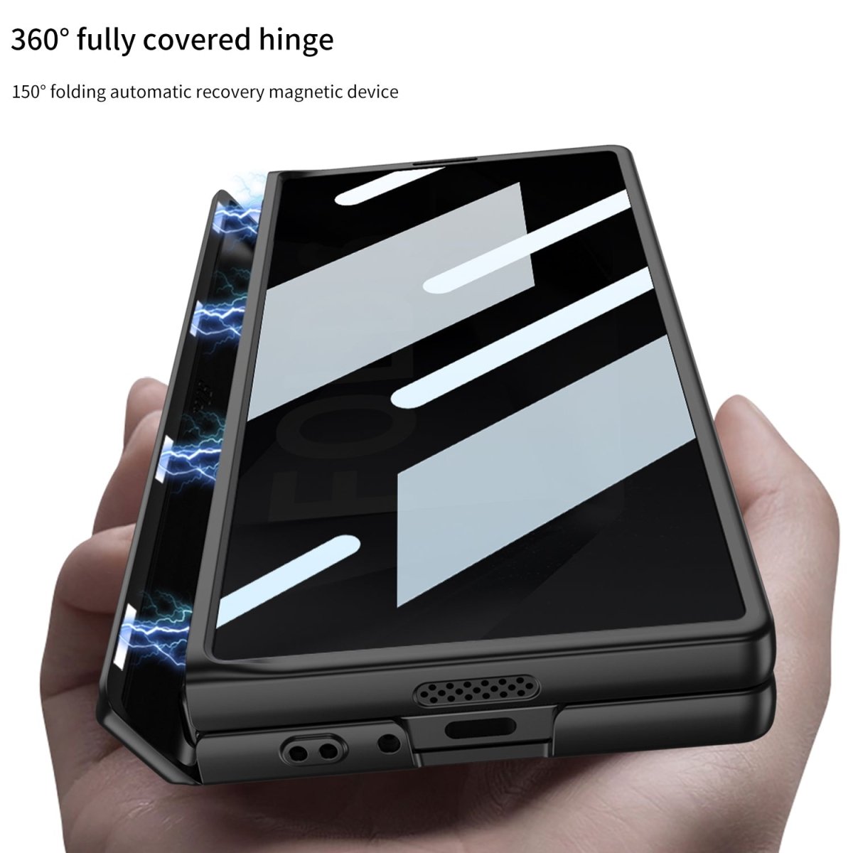 Magnetic Hinge Hidden Bracket All - included Case With Back Screen Protector For Galaxy Z Fold 7/6/5/4/3