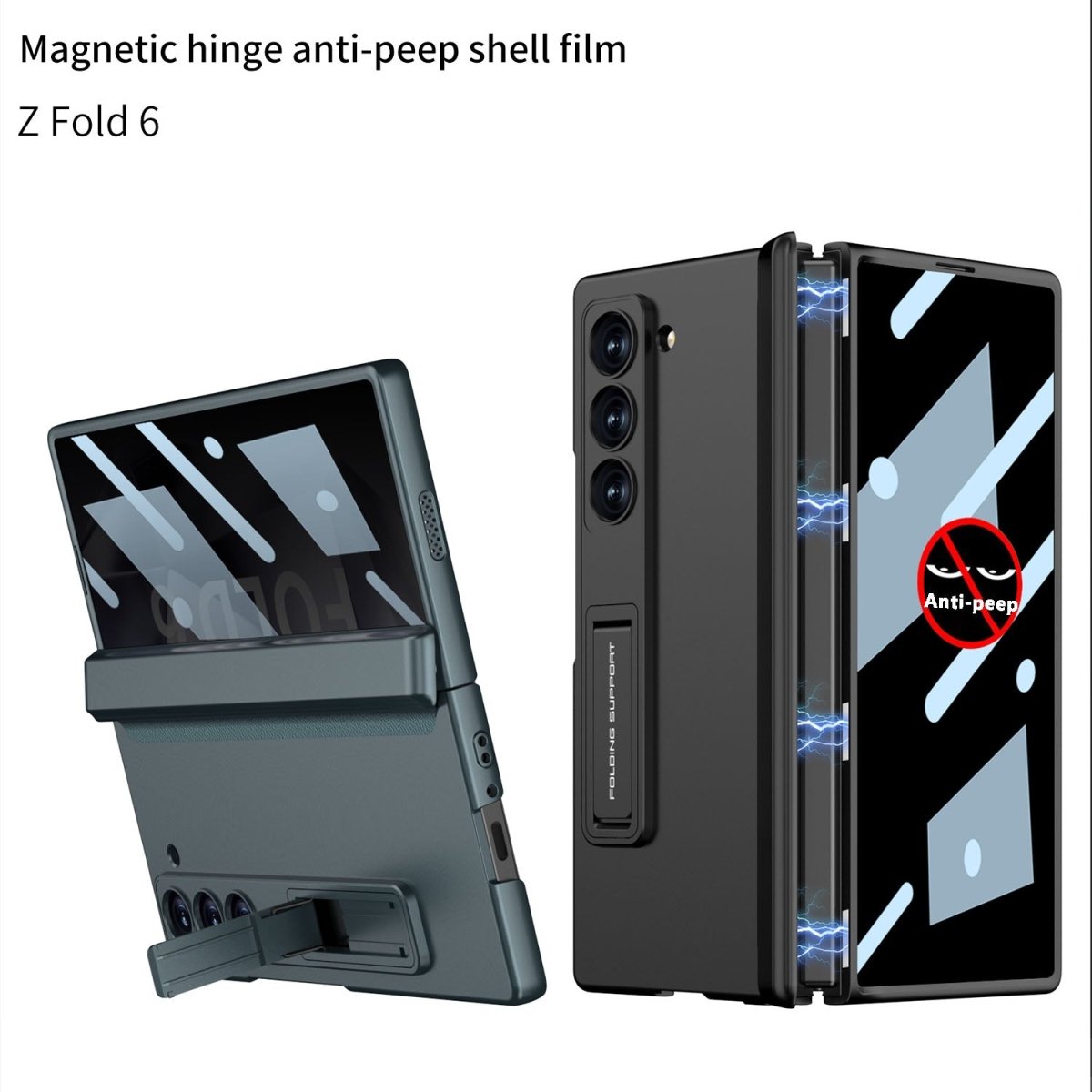 Magnetic Hinge Hidden Bracket All - included Case With Back Screen Protector For Galaxy Z Fold 7/6/5/4/3