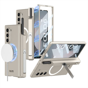 Magnetic Hinge Hidden Bracket All - included Case With Pen Box For Galaxy Z Fold 7/6/5/4/3